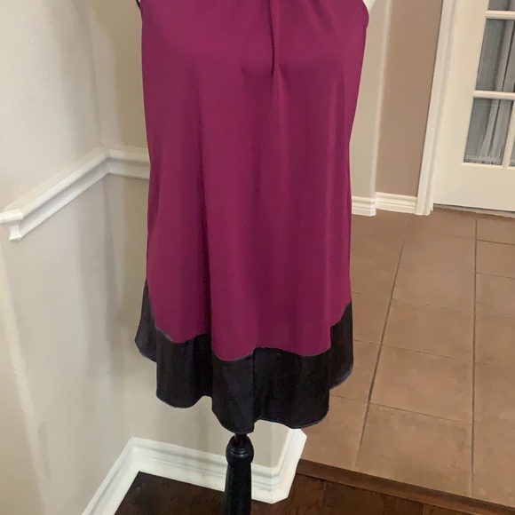 INC International Concept BE MYSTERIOUS boysenberry/gray sleeveless tunic halter - Picture 5 of 16